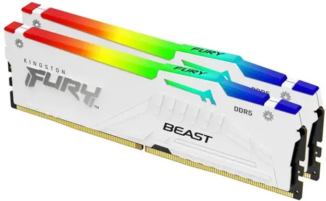 Kingston Fury Beast White RGB 64GB (2x 32GB) DDR5 6400MHz / CL32 / DIMM / EXPO / 1.4V