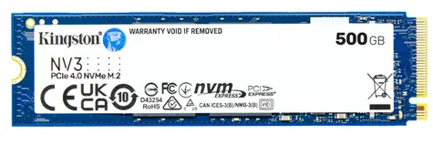Kingston NV3 SSD 500GB / M.2 2280 / PCIe 4.0 / NVMe / R:5000MBps / W:3000MBps