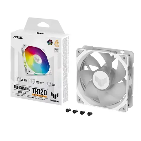 ASUS TUF GAMING TR120 ARGB Reverse bílá / 120mm / Hydraulic bearing / 2000 RPM / 76.3 CFM / 29 dB