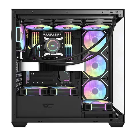 darkFlash DS900 Black černá / ATX / 7x 120 mm / 2x USB-A & 1x USB-C / průhledná bočnice / bez zdroje