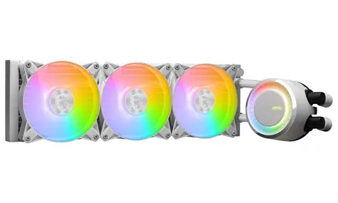 MSI MAG Core Liquid E360 bílá / 3x 120mm / 20 dB @ 3000 RPM / 75 CFM / AMD + Intel