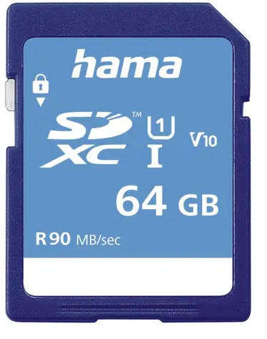 Hama SDHC 64 GB / Class 10 / UHS-I / 90 MBs / V10