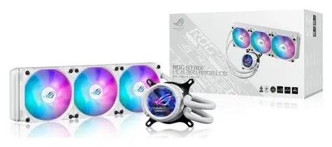 ASUS ROG STRIX LC III 360 ARGB LCD bílá / 3x 120mm / 36 dB @ 2200 RPM / 70.38 CFM / AMD + Intel
