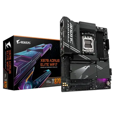 GIGABYTE X870 AORUS ELITE WIFI7 / AMD X870 / DDR5 / SATA III RAID / USB / 2.5GLAN / M.2 / sc.AM5 / ATX