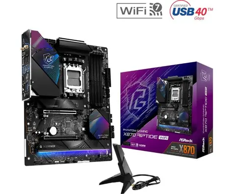 ASRock X870 RIPTIDE WIFI / AMD X870 / DDR5 / SATA III RAID / USB / 2.5GLAN / M.2 / sc.AM5 / ATX