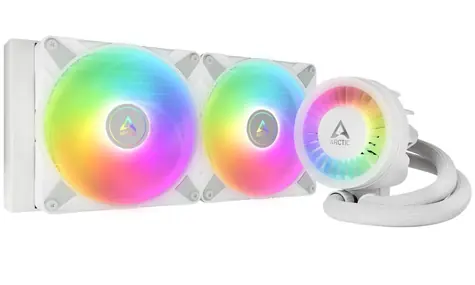 ARCTIC Liquid Freezer III - 280 A-RGB bílá / 2x 140mm / 22.5 dB @ 1900 RPM / 69.9 CFM / AMD + Intel