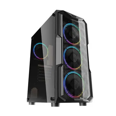 Rozbaleno - darkFlash Aquarius Acrylic černá / ATX / bez větráků / 3x USB-A / průhledná bočnice / bez zdroje / rozbaleno