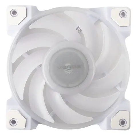 AKASA VEGAS A12 bílá / 120mm / Dual Ball Bearing / 32.7 dB @ 2000 RPM / 52.3 CFM / 4-Pin PWM