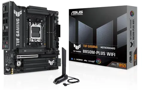 ASUS TUF GAMING B850M-PLUS WIFI / B850 / 4x DDR5 / 1x 2.5GLAN / Wi-Fi 6E / mATX