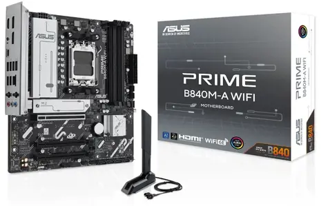 ASUS PRIME B840M-A WIFI / B840 / 4x DDR5 / 1x 2.5GLAN / Wi-Fi 6E / mATX