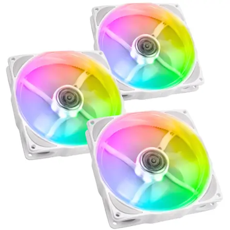 Noiseblocker NB-eLoop X B12-P ARGB bílá 3ks / 120mm / 28.4 dB @ 2000 RPM / 77.93 CFM / 4-Pin PWM + 3-Pin