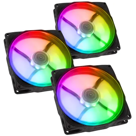 Noiseblocker NB-eLoop X B12-P ARGB černá 3ks / 120mm / 28.4 dB @ 2000 RPM / 77.93 CFM / 4-Pin PWM + 3-Pin