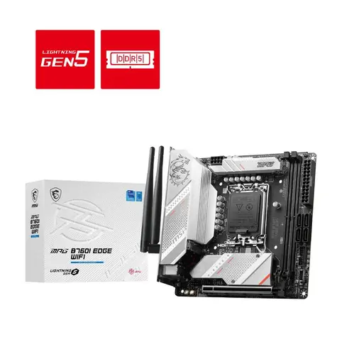 MSI MPG B760I EDGE WIFI / B760 / LGA1700 / 2x DDR5 / PCIEx16 / 2.5GLAN / Wi-Fi / Mini-ITX