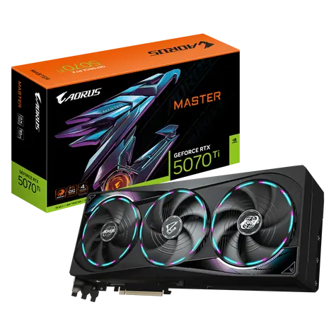 GIGABYTE AORUS GeForce RTX 5070 Ti MASTER 16GB / 2300MHz / 16GB GDDR7 / 256-bit / 1x HDMI + 3x DP / 750W (16)