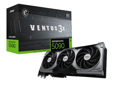 MSI GeForce RTX 5090 VENTUS 3X 32GB OC / 2452MHz / 32GB GDDR7 / 512-bit / 1x HDMI + 3x DP / 1000W (16)
