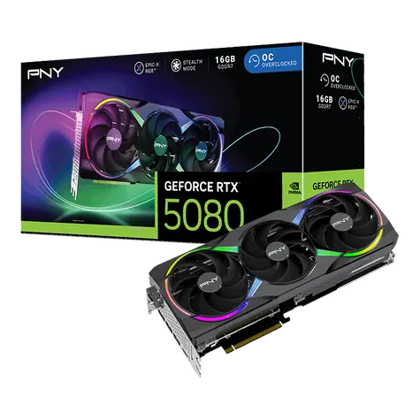 PNY RTX 5080 ARGB GAMING OC 16GB / 2780MHz / 16GB GDDR7 / 256-bit / 1x HDMI + 3x DP / 850W (16)