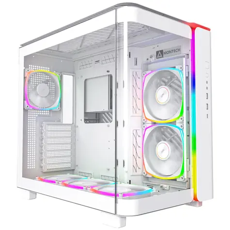 Montech KING 95 PRO bílá / ATX / 2x USB-A / 1x USB-C / 2x 140mm + 4x 120mm / bez zdroje / průhledná bočnice 
