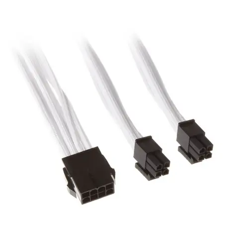 SilverStone kabel 8-Pin-EPS na 2x 4+4-Pin-ATX/EPS - 300mm bílá