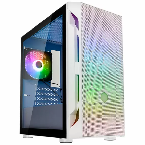 SilverStone Fara H1M Pro bílá / mATX / 2x USB-A 2.0 / 1x USB-A 3.0 / 3x 120mm ARGB / bez zdroje / průhledná bočnice