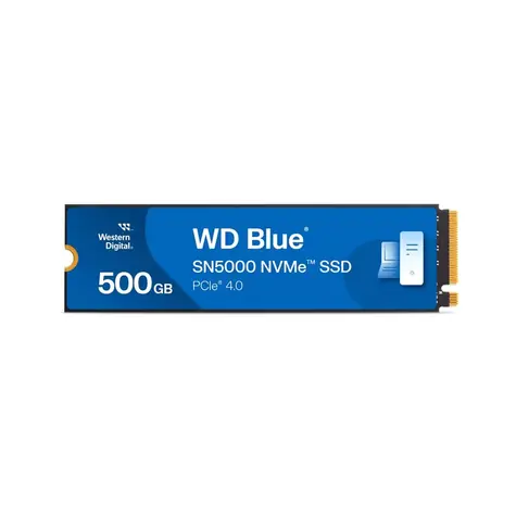WD Blue SN5000 M.2 PCIe NVMe 500GB / M.2 SSD 2280 / PCIe Gen4 x4 / R: 5000MBps / W: 4000MBps / 5y