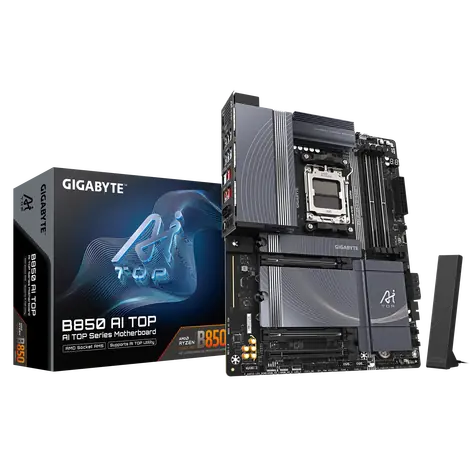 GIGABYTE B850 AI TOP / B850 / AM5 / 4x DDR5 / PCIex 16 / 2x 10GLAN / Wi-Fi7 / ATX