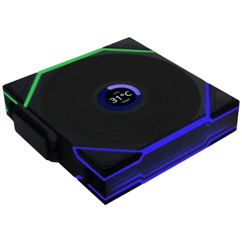 Lian Li UNI FAN TL Wireless LCD Fan Reverse Blade černá / 120mm / Fluid Dynamic Bearing / 31 dB @ 1900 RPM / 54.3 CFM