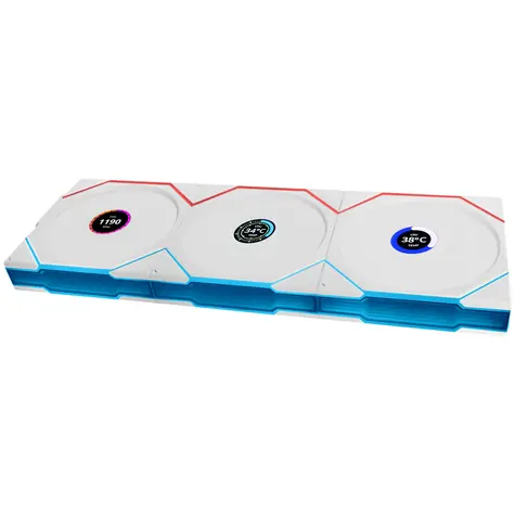 Lian Li UNI FAN TL Wireless LCD Fan 3ks bílá / 120mm / Fluid Dynamic Bearing / 27 dB @ 1900 RPM / 62 CFM / ARGB / 4-Pin