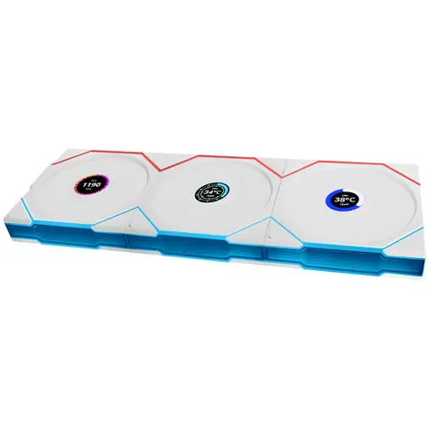 Lian Li UNI FAN TL Wireless LCD Fan Reverse Blade 3ks bílá / 120mm / Fluid Dynamic Bearing / 31 dB @ 1900 RPM / 84.3 CFM