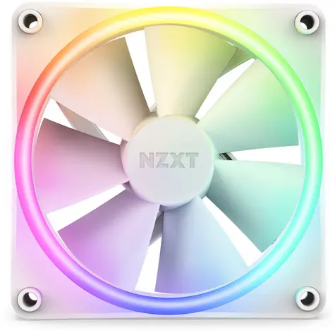 NZXT F120 RGB DUO bílá / 120mm / Fluid Dynamic Bearing / 29 dB @ 1800 RPM / 48.58 CFM / 4-Pin PWM