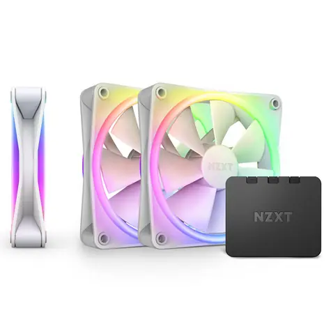 NZXT F120 RGB DUO 3ks bílá / 120mm / Fluid Dynamic Bearing / 29 dB @ 1800 RPM / 48.58 CFM / 4-Pin PWM