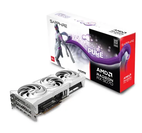 Sapphire PURE Radeon RX 9070 16GB / 2700 MHz / 16GB GGDR6 / 256-bit / 2x HDMI + 2x DP / 550W (8+8)