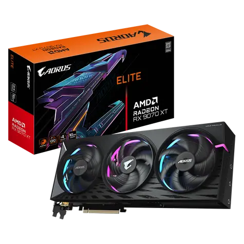 GIGABYTE AORUS Radeon RX 9070 XT ELITE 16GB / 3100 MHz / 16GB GDDR6 / 256-bit / 2x HDMI + 2x DP / 700W (8+8+8)
