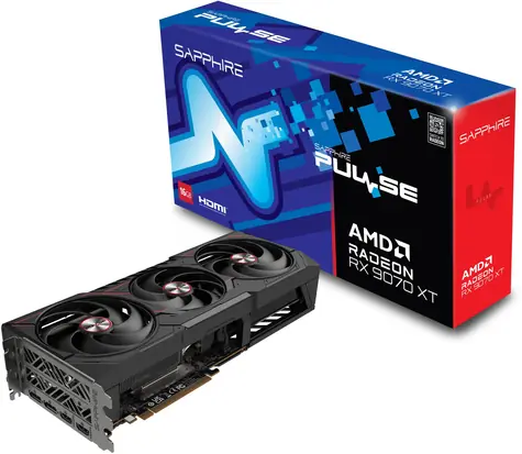 Sapphire PULSE Radeon RX 9070 XT 16GB / 2970 MHz / 16GB GDDR6 / 256-bit / 2x HDMI + 2x DP / 750W (8+8)