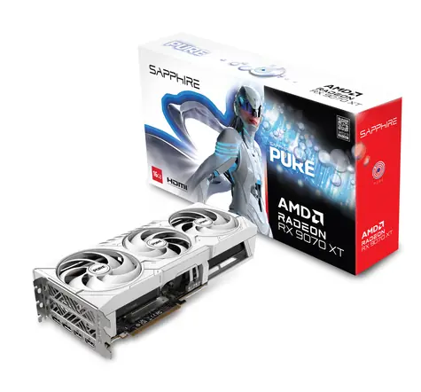 Sapphire PURE Radeon RX 9070 XT 16GB / 3010 MHz / 16GB GDDR6 / 256-bit / 2x HDMI + 2x DP / 750W (8+8)
