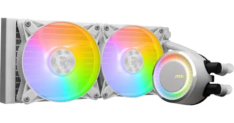 MSI MAG CoreLiquid I240 bílá / 2x 120mm / 32.8 dB @ 2350 RPM / 70.7 CFM / AMD + Intel