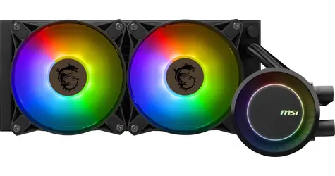 MSI MAG CoreLiquid I240 černá / 2x 120mm / 32.8 dB @ 2350 RPM / 70.7 CFM / AMD + Intel