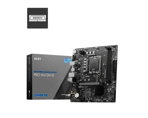 MSI PRO H610M-E DDR5 / H610M / LGA 1700 / 2x DDR5 / PCIEx16 / 1x GLAN / mATX