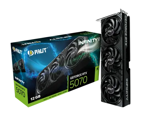 Palit GeForce RTX 5070 Infinity 3  12GB / 2512MHZ / 12GB GDDR7 / 192-bit / 1x HDMI + 3x DP / 650W (16)