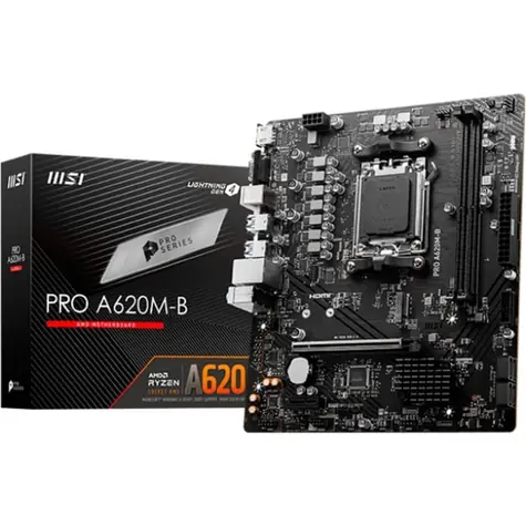 MSI PRO A620M-B / A620 / AM5 / 2x DDR5 / PCIEx16 / GLAN / mATX