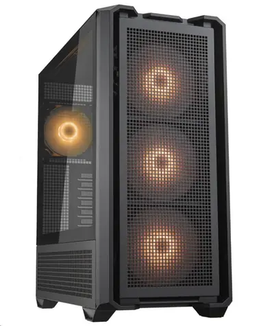 COUGAR MX600 černá / PC skříň / E-ATX / ATX / micro-ATX / mini-ITX / RGB / průhledná bočnice / bez zdroje