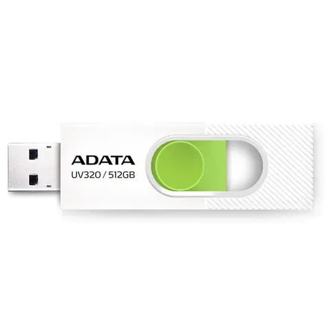 ADATA AUV320  512GB bílá / USB 3.2 / USB-A / čtení až 100 MB/s