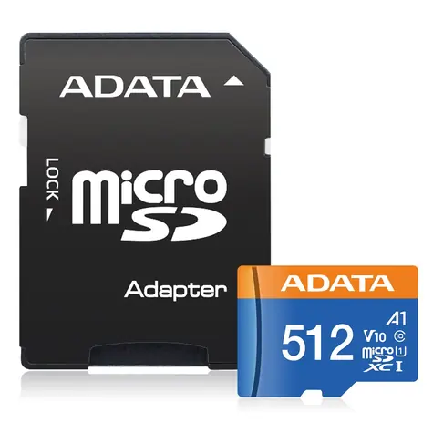 ADATA SDXC 512GB/ UHS-I / U1 / R: 100MBs / W: 25MBs 