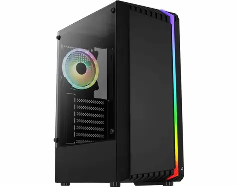 Aerocool Bionic v2 černá / ATX / 2x USB-A 3.0 / 1x USB-A 2.0 / 1x 120mm RGB / bez zdroje / průhledná bočnice