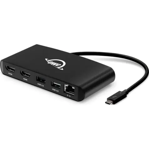 OWC Thunderbolt 3 mini  rozbočovač / 2x HDMI / RJ-45 / USB-A 2.0 / USB-A 3.2 Gen 1 / USB-Betrieb