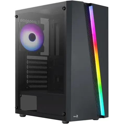 Aerocool Blade V1 černá / ATX / 1x USB-A 3.0 / 2x USB-A 2.0 / 4x 120mm / bez zdroje / průhledná bočnice  