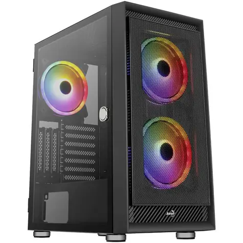 Aerocool Graphite v2 černá / ATX / 2x USB-A 2.0 / 3x 140mm / bez zdroje / průhledná bočnice 