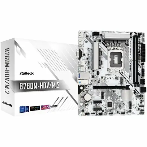 ASRock B760M-HDV/M.2 / B760M / LGA 1700 / 2x DDR5 / 2x PCIex16 / 2.5GLAN / mATX