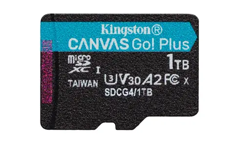 Kingston Canvas Go Plus microSDXC 1TB / UHS-I U3 / Class 10 / čtení: až 200MBs / čtení: až 200MBs / zápis: až 160 MBs