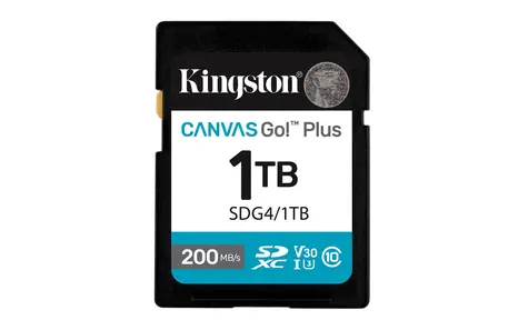 Kingston Canvas Go Plus SDXC 1TB / UHS-I V30 / U3 / Class 10 / čtení: až 200MBs / zápis: až 160 MBs