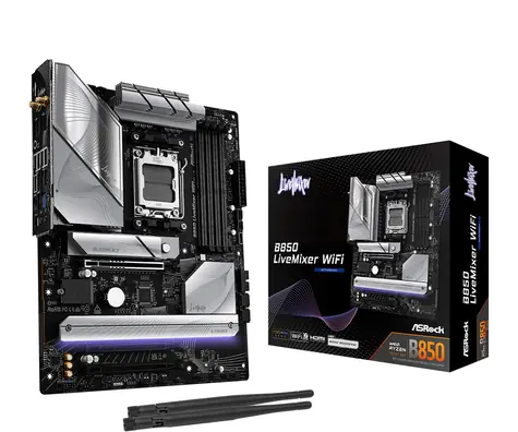 ASRock B850 LiveMixer WiFi / AMD B850 / DDR5 / SATA III / USB 3.2 / 2.5GLAN / Wi-Fi 7 / sc.AM5 / ATX